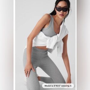 Alo Yoga Ribbed Blissful Leggings in Gray
